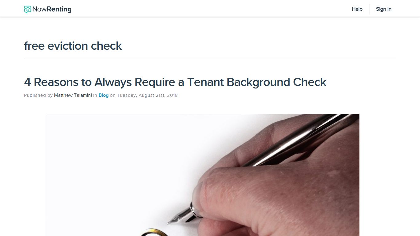 free eviction check – NowRenting